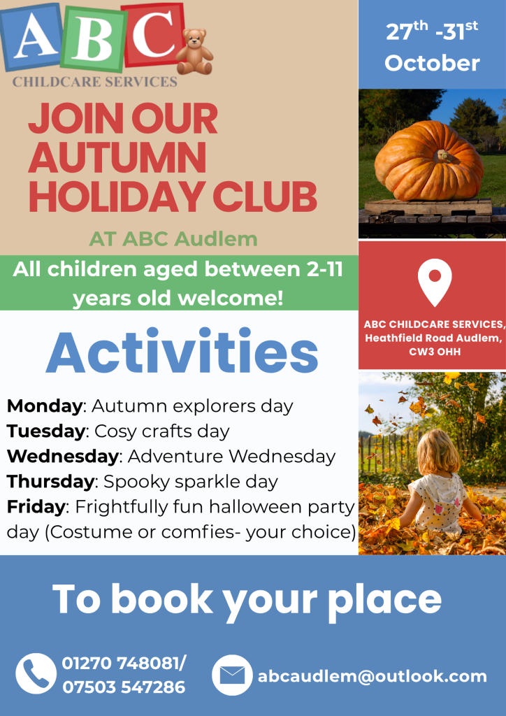 Autumn holiday club Audlem website